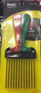 AFRO COMB METAL TEETH FOLDING/FOLDABLE COLOUR HANDLE HAIR BRUSH COMBS NEW