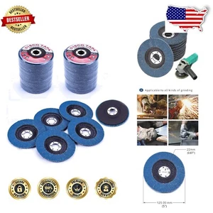 Lightweight Zirconia Oxide Flap Discs - 5 Inch 40 Grit, 50 Pack for Polishing - Picture 1 of 11