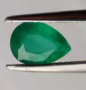 ES 1.43 ct. NATURALE ESMERALDA PERA CUT ZAMBIA VERDE CERTIFICADO - Imagen 1 de 9
