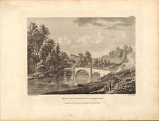 the new bridge on the river dee nr chirk castle .1779 engraving  scarce view !