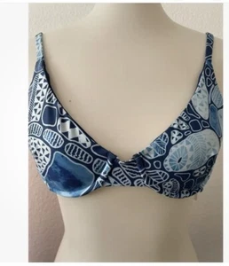 New $78 Kenny Flowers Swimsuit Bikini Top Mauna Kea Underwire Large 36DD D10 - Picture 1 of 11