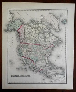 North America United States Mexico Canada 1876-9 O.W. Gray fine large map - Picture 1 of 3