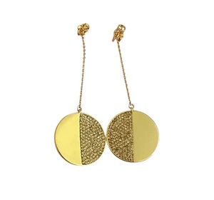 Kate Spade Mod Round Pave Crystal Linear Dangle Drop Earrings Circle Gold Tone - Picture 1 of 7