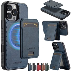 Magnetic Case Card Slot Leather Wallet Cover for iPhone 17 Pro Max 16 Plus 15 14 - Picture 1 of 17