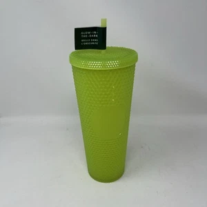 Starbucks Glow in the Dark Tumbler 2022 Venti 24oz Studded Green Lemongrass NOS - Picture 1 of 7