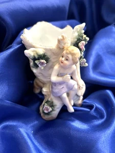 Vintage Vase 3,5" Cherub Porzellan Floral Andrea von Sadek Ltd. Auflage 23 von 150 - Bild 1 von 9