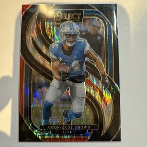 2024 Select - Premier Level Amon-Ra St. Brown #105 Black & Red Shock Prizm - Bild 1 von 2