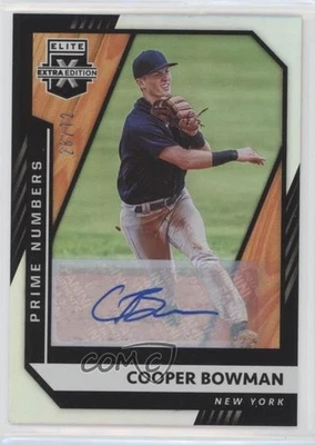 2021 Elite Extra Edition Prime Numbers B Signatures /72 Cooper Bowman #122 Auto - Image 1 of 2