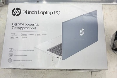 HP 14" HD Laptop, Intel 8-Core i3-N305 CPU, 8GB RAM, 256GB SSD, Win 11, Blue - Image 1 of 4