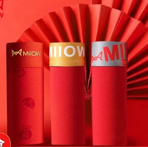 3xPairs (LARGE) Men's Red Underwear 95% Cotton Boxer Briefs ChineseNew Years - Picture 1 of 2