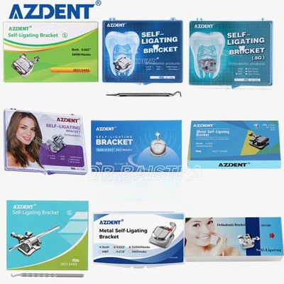 AZDENT Dental Orthodontic Self-Ligating Brackets Brace MBT Roth 0.022 Hooks/Tool - Image 1 of 4