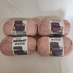 4 Skeins New Yarnspirations Bernat Maker Yarn Soft Peach # 06006 - Picture 1 of 4