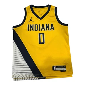 Indiana Pacers Tyrese Haliburton #0 Jordan Brand NBA Swingman Jersey Youth Med - Picture 1 of 16