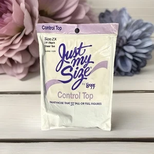 Just My Size Leggs Control Top Pantyhose Size 2X OFF BLACK L'eggs 85202-S2B - Picture 1 of 7