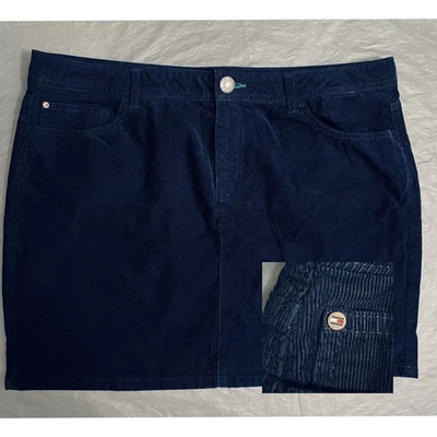 Tommy Hilfiger вельвет мини юбка размер 16 темно-синий Y2K темно Academia опрятный логотип - Изображение 1 из 4