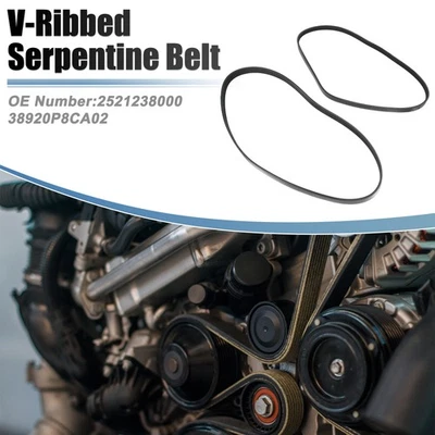 V-Ribbed Serpentine Drive Belt Set for Infiniti G35 2003-2006 3.5L No.2521238000 - image 1 of 4