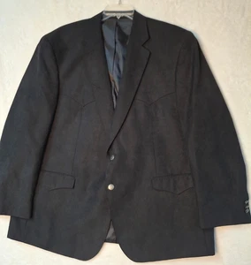 Harmony Western Wear Black Faux Suede Blazer Mens Size 50L Dressy Western - Picture 1 of 9