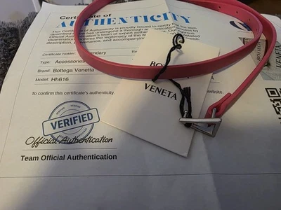 Bottega Veneta TriangleBuckle Leather Belt | Pink |70Cm - Image 1 of 4