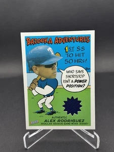 2004 Bazooka Adventures Relics #AR1 Alex Rodriguez Blue Game Used Jersey Rangers - Bild 1 von 3