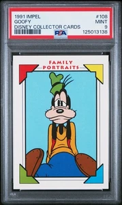 1991 DISNEY COLLECTOR CARDS GOOFY #108 FAMILY PORTRAIT TRADING CARD PSA 9 MINT - Picture 1 of 4