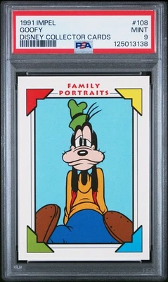 1991 DISNEY COLLECTOR CARDS GOOFY #108 FAMILY PORTRAIT TRADING CARD PSA 9 MINT - Image 1 of 4