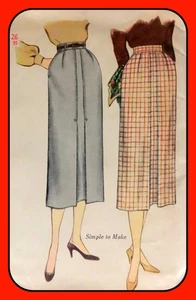 Misses SKIRT Pattern Soft Pleats Below Knee Waist 26" Simplicity 3380 Vtg 1950 - Picture 1 of 4