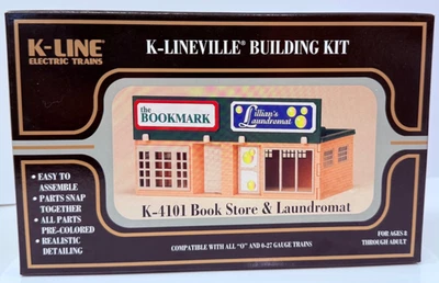 K-Line O Scale: K-Lineville Book Store & Laundromat Kit K-4101 – NEW & SEALED - Image 1 of 4