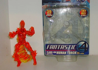 Toybiz 2005 Fantastic 4: Flame On Human Torch Action Figure NEW  - Image 1 of 4
