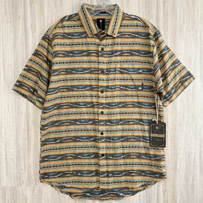 BILLABONG Shirt Men's Medium Short Sleeve Hawaiian Down Aztec Tribal Western - Изображение 1 из 4