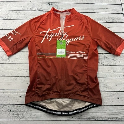 NUEVO Jersey de Ciclismo Primal Prisma Elite Cremallera Completa Triple Bypass Para Hombres Mediano Naranja Foto 1 de 4