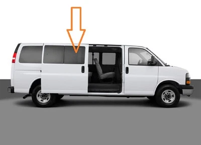 Puerta corredera de vidrio delantera estacionaria para GMC Savana 2003-2025 lado del pasajero trasero Foto 1 de 3