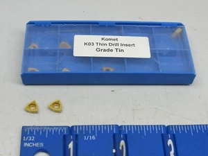KOMET K03 INSERTOS DE TALADRO DE CARBURO DELGADO (10 PIEZAS) NUEVO - Imagen 1 de 2