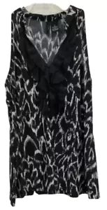 New Directions Pullover Bluse Gr. L schwarz weiß abstrakt ärmellos 65 - Bild 1 von 7