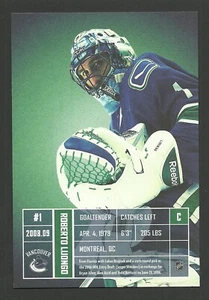 Roberto Luongo Goalie Vancouver Canucks 2008-09 Hockey Postcard - Picture 1 of 2