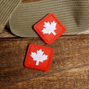 2 Piezas 3D PVC BANDERA CANADÁ HOJA CANADIENSE BANDERA GANCHO DE GOMA PARCHE BRILLO EN ROJO OSCURO - Imagen 1 de 5