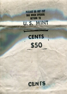 2 VINTAGE CANVAS U. S. MINT BAGS $50 CENT BAGS (D22) - Picture 1 of 2