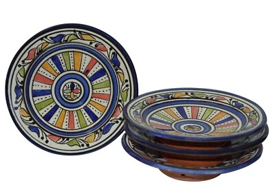 Moroccan Serving Ceramic Plates Handmade Appetizer Tapas Serving Set Of Four - Image 1 of 4