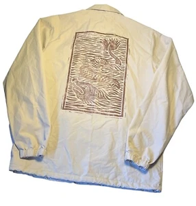 Juice WRLD Independent Don't Tread koi lowbrow 1990s rubberized windbreaker M-L - Picture 1 of 12