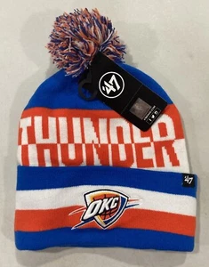 Oklahoma City Thunder Basketball Team NBA Knit Cap Hat with Pom - Picture 1 of 2