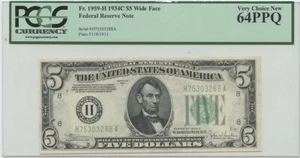 1934C $5 FRN Wide Face FR#1959-H PCGS 64 Very CH New PPQ - Picture 1 of 2
