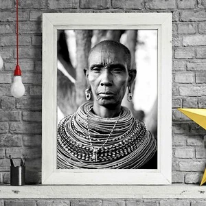 AFRICAN WOMAN - Tribal Poster Picture Print - Sizes A5 to A0 **FREE DELIVERY** - Picture 1 of 14
