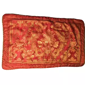 Croscill Pillow Shams King Set of 2 Red Gold Rope Trim Envelope Jacquard Classic - Picture 1 of 9