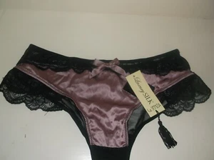Neu mit Etikett La Senza Shorts 8 10 12 Rouge Seide schwarz Spitze - Bild 1 von 6