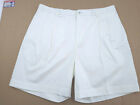 White Shorts Oxford Golf 40 Cotton Easy Care Pleated Belt Loops