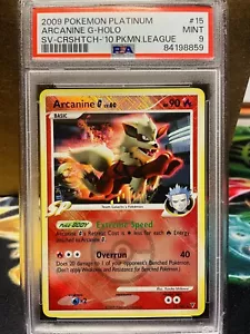 PSA 9 MINT Pokemon Arcanine G #15/147 Platinum Crosshatch Holo League Promo - Picture 1 of 2