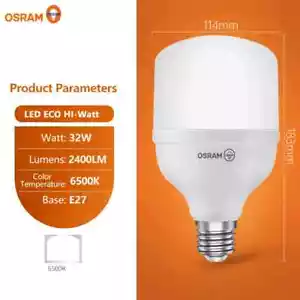 OSRAM LED Eco HI-Watt 32W 2400LM 865 E27 220V T Shape Outdoor Lamp 6500K White - Picture 1 of 6