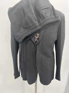 KNT Kiton Leisure Suit  Smoke Gray Cotton Cashmere W/Drawstring Pant Size EU 50R