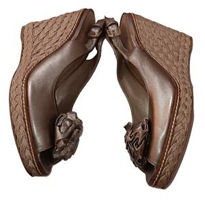 STUART WEITZMAN Heels Size 9.5 NARROW Espadrille High Wedges Sandals Shoes
