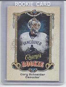 2008-09 UPPER DECK CHAMP'S CORY SCHNEIDER ROOKIE 114 VANCOUVER CANUCKS