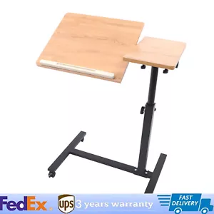 Rolling Laptop Desk Adjustable Mobile Computer Stand Bed Side Table Office Desk - Picture 1 of 21